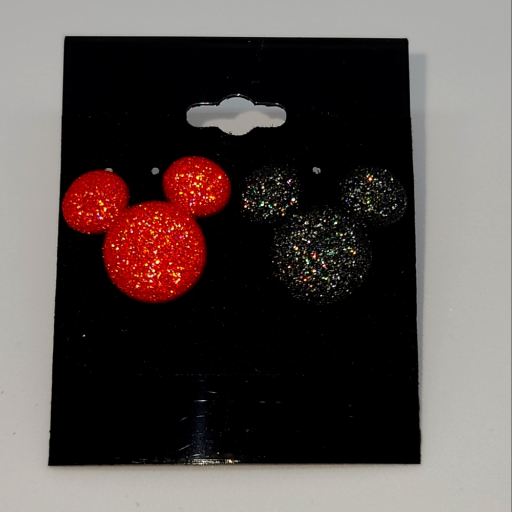 Mickey Shaped Stud Glitter Fashion Earrings